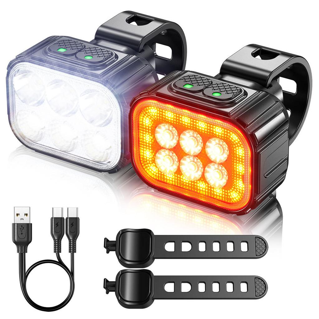 Bright And Durable Mountain Road Bicycle Front And Rear Light Set For Night Riding