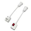 E27/E26 Plug in Light Socket Adapter with On/Off Switch  Flexible Neck Extension Lamp Bulb Holder Converter for Night Light Bedside lamp Wall lamp