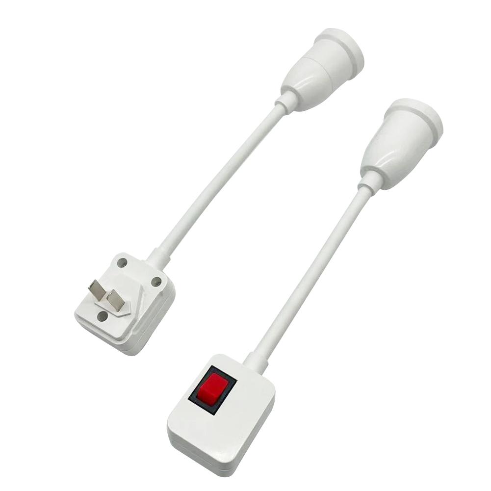 E27/E26 Plug in Light Socket Adapter with On/Off Switch Flexible Neck Extension Lamp Bulb Holder Converter for Night Light Bedside lamp Wall lamp