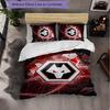 Wolverhampton Wanderers Football 3 Piece Bedding Set Soft Duvet Cover Set with Pillowcases Printed Bedroom Decor Set for Home