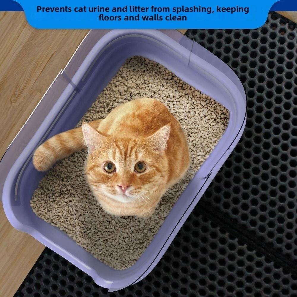 4Pcs/Set High Sided Cat Litter Box Pee Shields Thickened Waterproof Litter Box Splash Guard Seamless Easy Clean