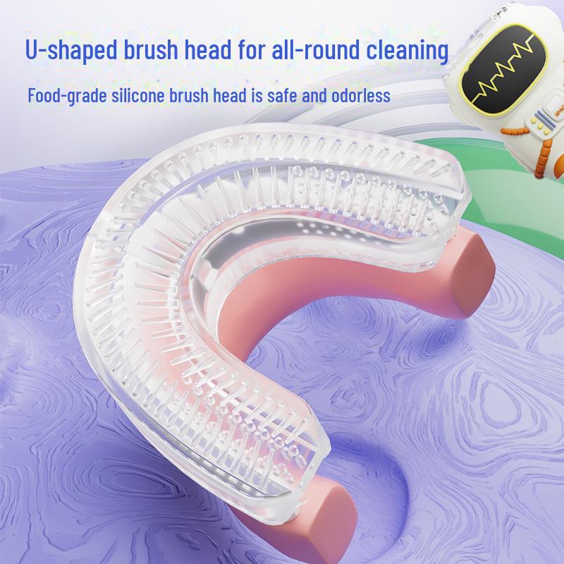 מברשת שיניים חשמלית לילדים עם עיצוב מצויר של אסטרונאוט, דינוזאור וחדי קרן