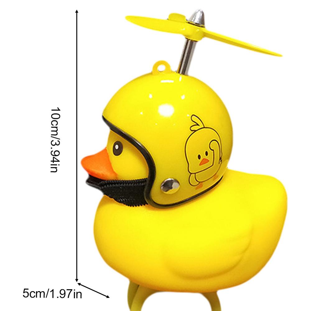 Rubber Duck Toy Car Ornaments Yellow Duck Car Dashboard Decorations Cool Duck with Propeller Helmet