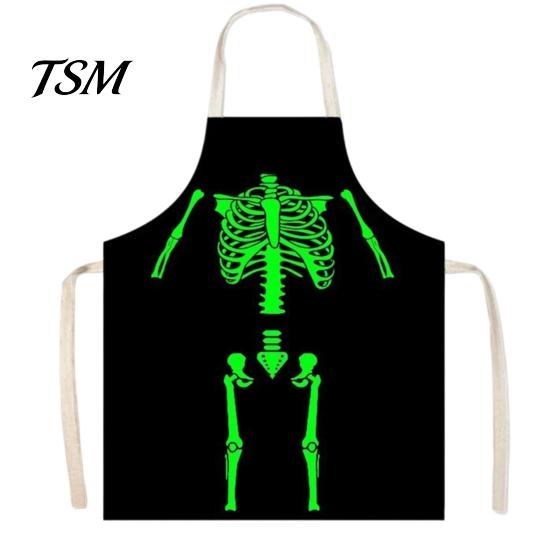 Novelty Barbecue Apron Halloween Butcher with Realistic Blood Stain, Washable Protective Work Apron, Adult Props Horror Costume Prop for Cosplay