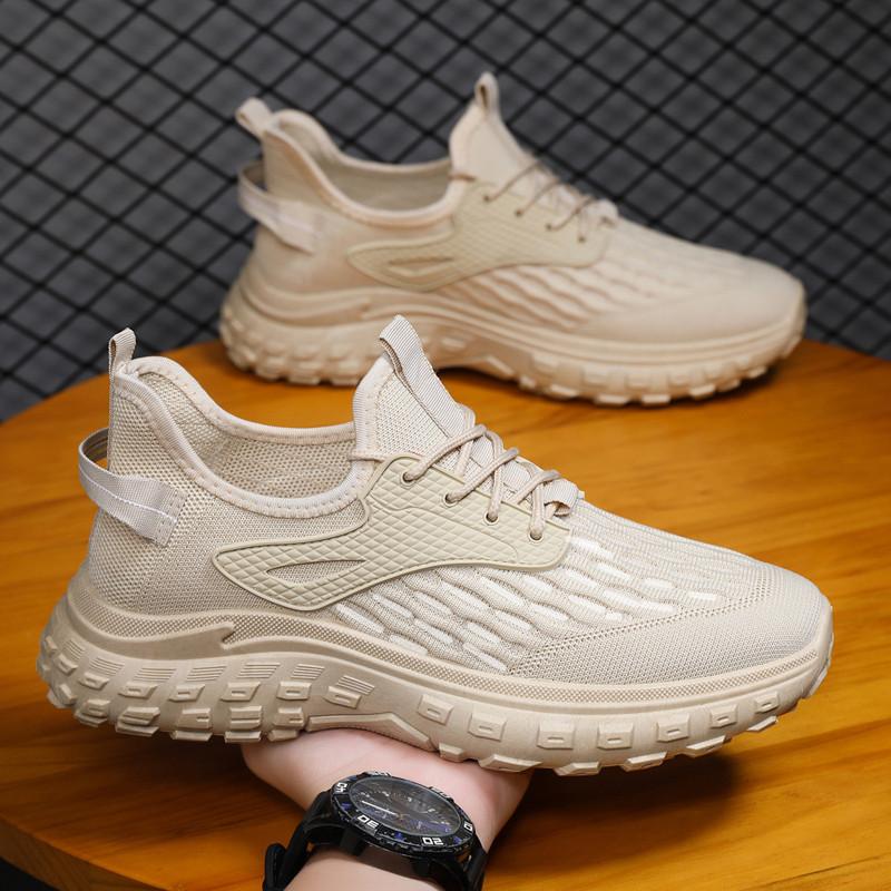 Men's Shoes Autumn New Fly-woven Mesh Breathable Versatile Sports Running Casual Shoes Lightweight Coconut Shoes
