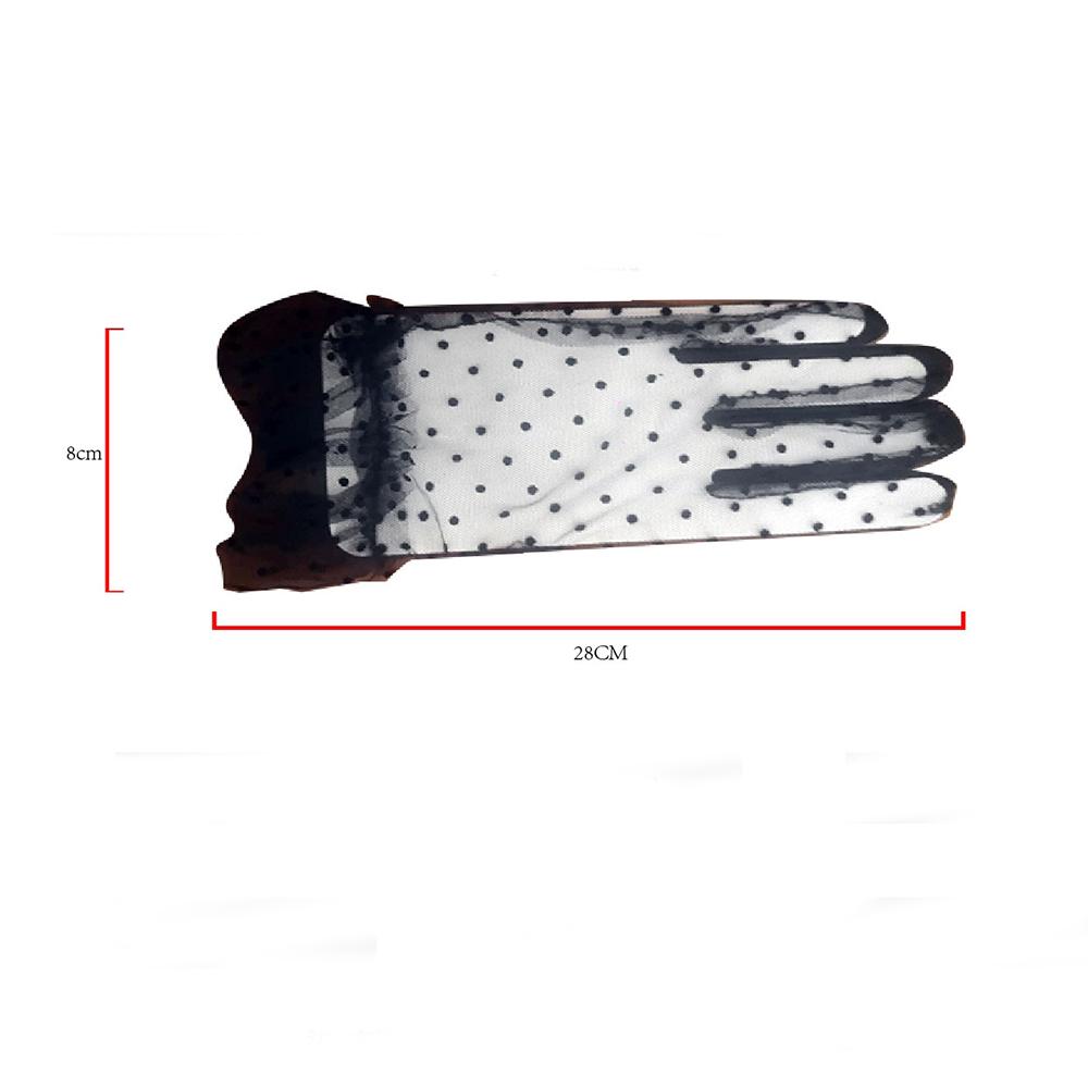 Falbala Full Finger Flexible Accessories Sunscreen Tulle Gloves Spots Lace Mittens Spots Gloves