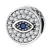 Fashion 925 Sterling Silver Colorful Evil Blue Eye Enamel Zircon Beads Fit Original Women Charm Bracelet Necklace Jewelry Making