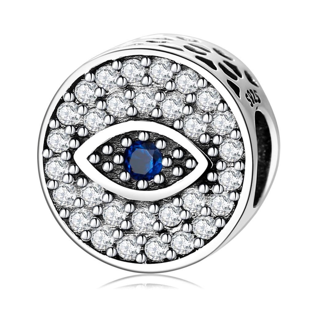 Fashion 925 Sterling Silver Colorful Evil Blue Eye Enamel Zircon Beads Fit Original Women Charm Bracelet Necklace Jewelry Making