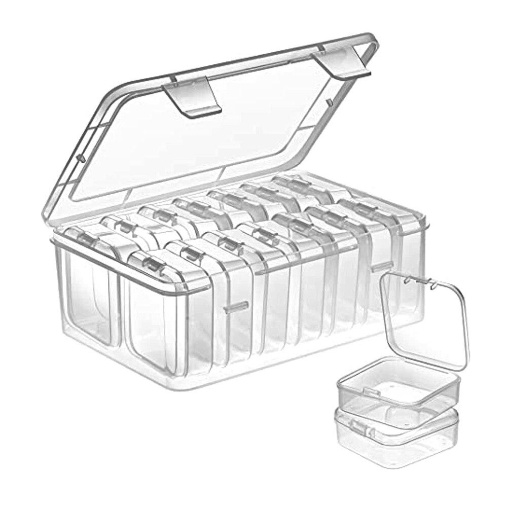 Cheap Small Bead Organizers 15 Pieces Plastic Storage Cases Mini Clear