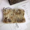Women Handmade Stretch Real Rabbit Fur Scarf Knit Genuine Rex Rabbit Fur Headbands Girls Natural Rabbit Fur Ring Scarves