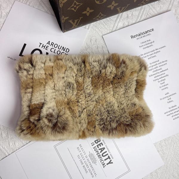 Women Handmade Stretch Real Rabbit Fur Scarf Knit Genuine Rex Rabbit Fur Headbands Girls Natural Rabbit Fur Ring Scarves