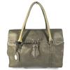 Selleria Stitch Tote Bag Flap Hand Bag Leather Metallic Gold Based