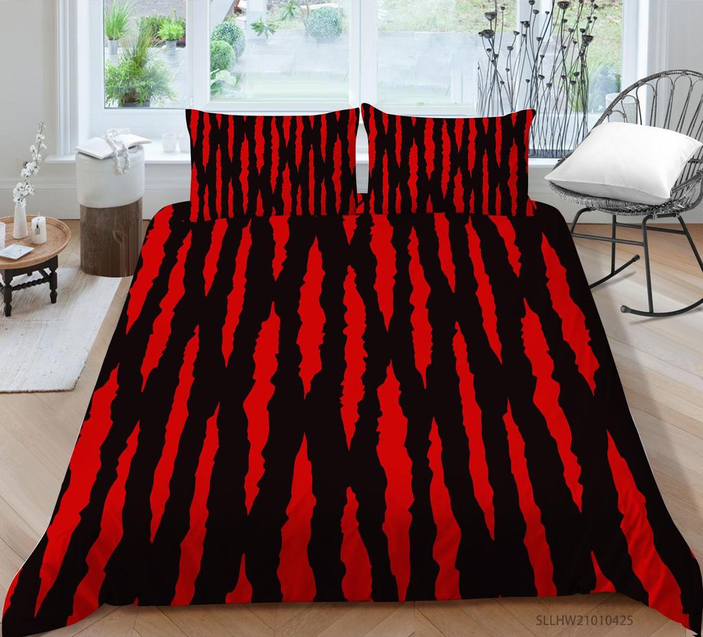 Lenjerie de pat imprimată cu capul de craniu Pat dublu de o singură dimensiune Față de pernă și husă de pilota personalizată cu model întunecat 2 sau 3 Decorare confortabilă a casei