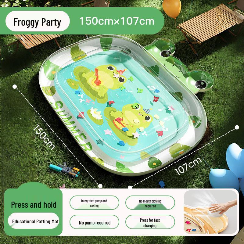 Inflatable Marine Life Water Mat for Infants & Toddlers - Cartoon PVC Crawling Mat & Seat Cushion.