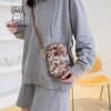 Fashionable Canvas Phone Bag, New Classic Embroidered Women's Small Bag, Large Capacity Single Shoulder Crossbody Bag