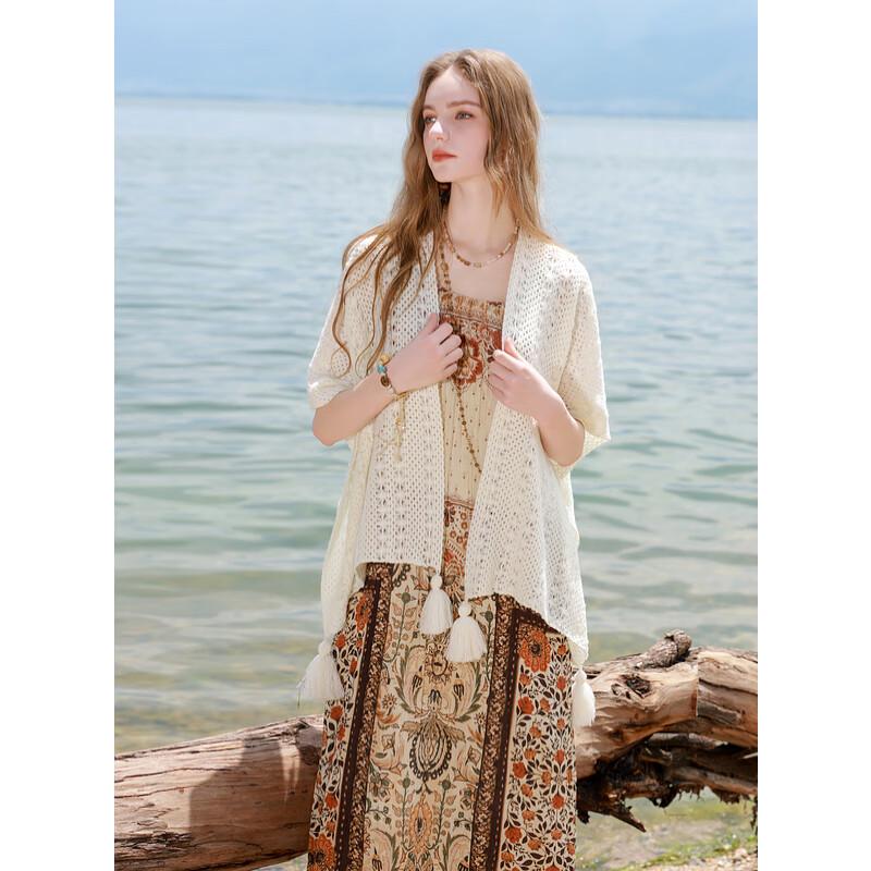 

Платье-макси на бретелях Sancai 2025 с осенним богемным цветочным принтом M