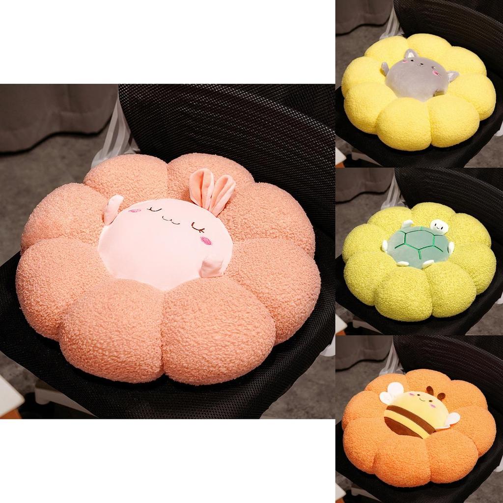Teddy Plush Animal Pumpkin Seat Cushion With Embroidered Design For Living Room And Bedroom Comfort