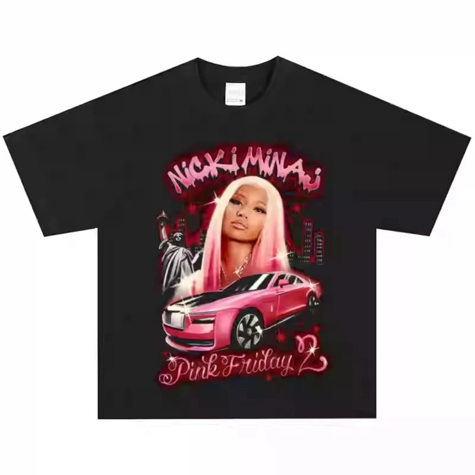 2025 Никки Минаж Хип-хоп Рэпер Футболка Американская Уличная Мода Короткий Рукав Высокое Качество Люксовый Бренд Продажа Популярных Стилей S разноцветный