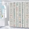 1Pc Floral Pattern Shower Curtain With Hook, Bathroom Partition, Bathroom Accessories, Home Decoration
