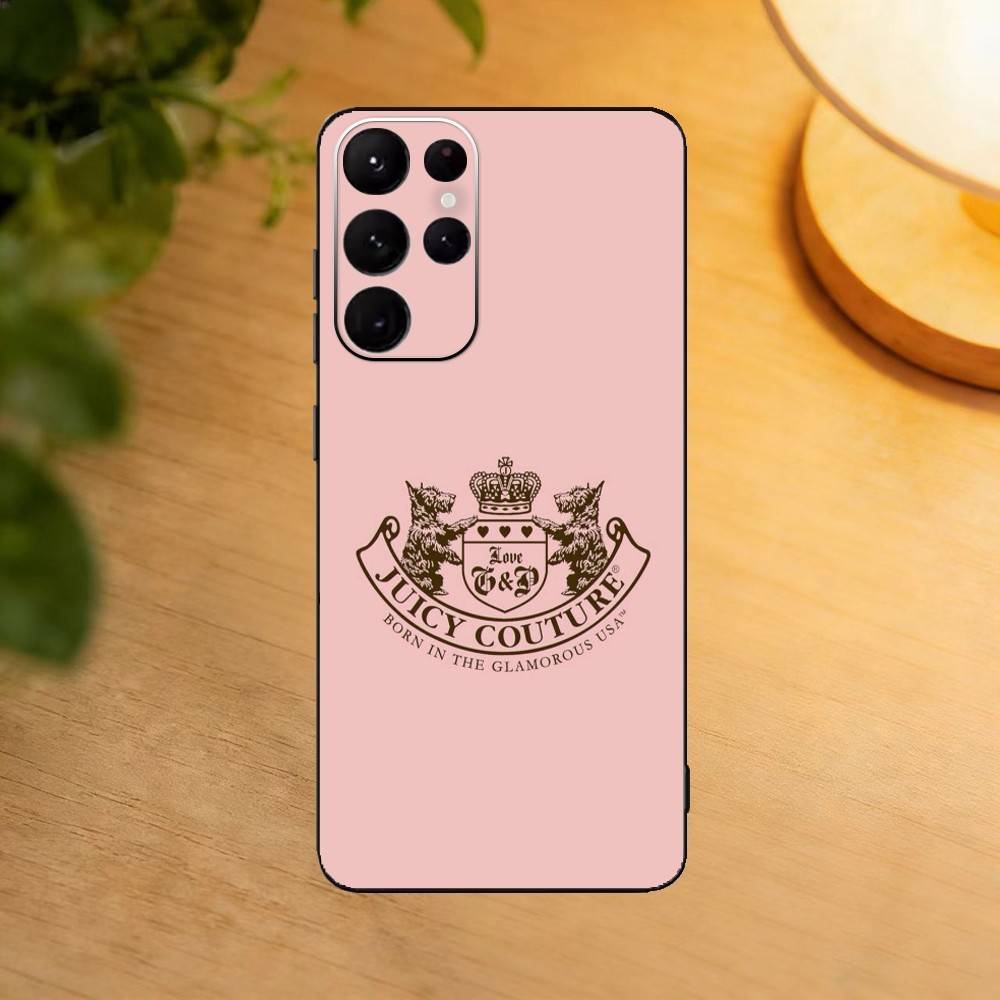 J-Juicy C-Couture Phone Case For Samsung S25,S24,S21,S22,S23,S30,Ultra,S20,Plus,Fe,Lite Black Shell
