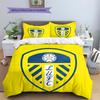 Leeds United Abzeichen Muster Bettwäsche Heimdekoration Geburtstagsgeschenk (1 Bettbezug + 2 Kissenbezüge, ohne Füllung)