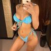 Costume da bagno femminile bikini con lacci 14 colori Costume da bagno donna Costumi da bagno bikini in due pezzi Costume da bagno brasiliano leopardato
