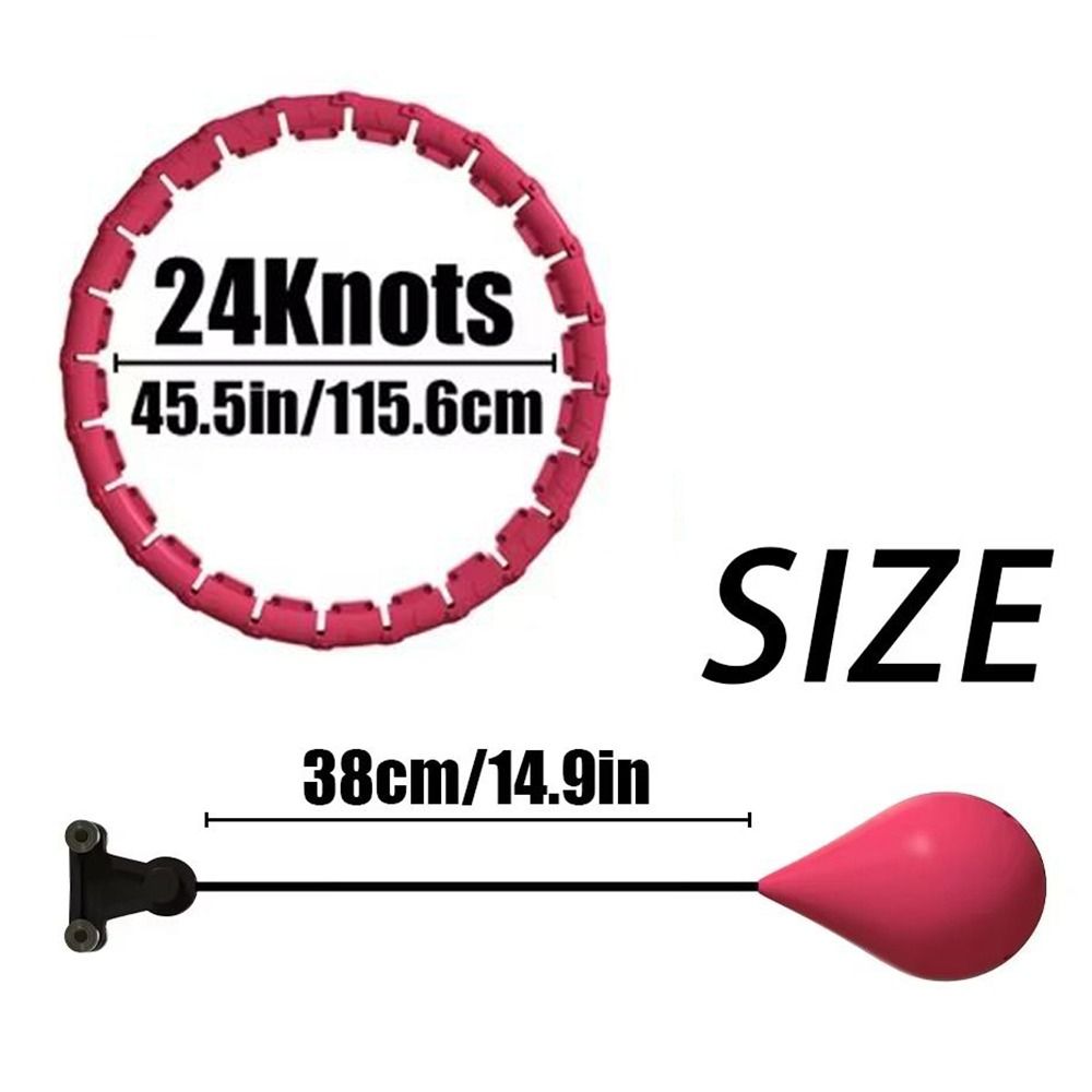 24 Knots Fitness Hoop Detachable Abdominal Workout Equipment Weighted Exercise Hoop  for Women/Men