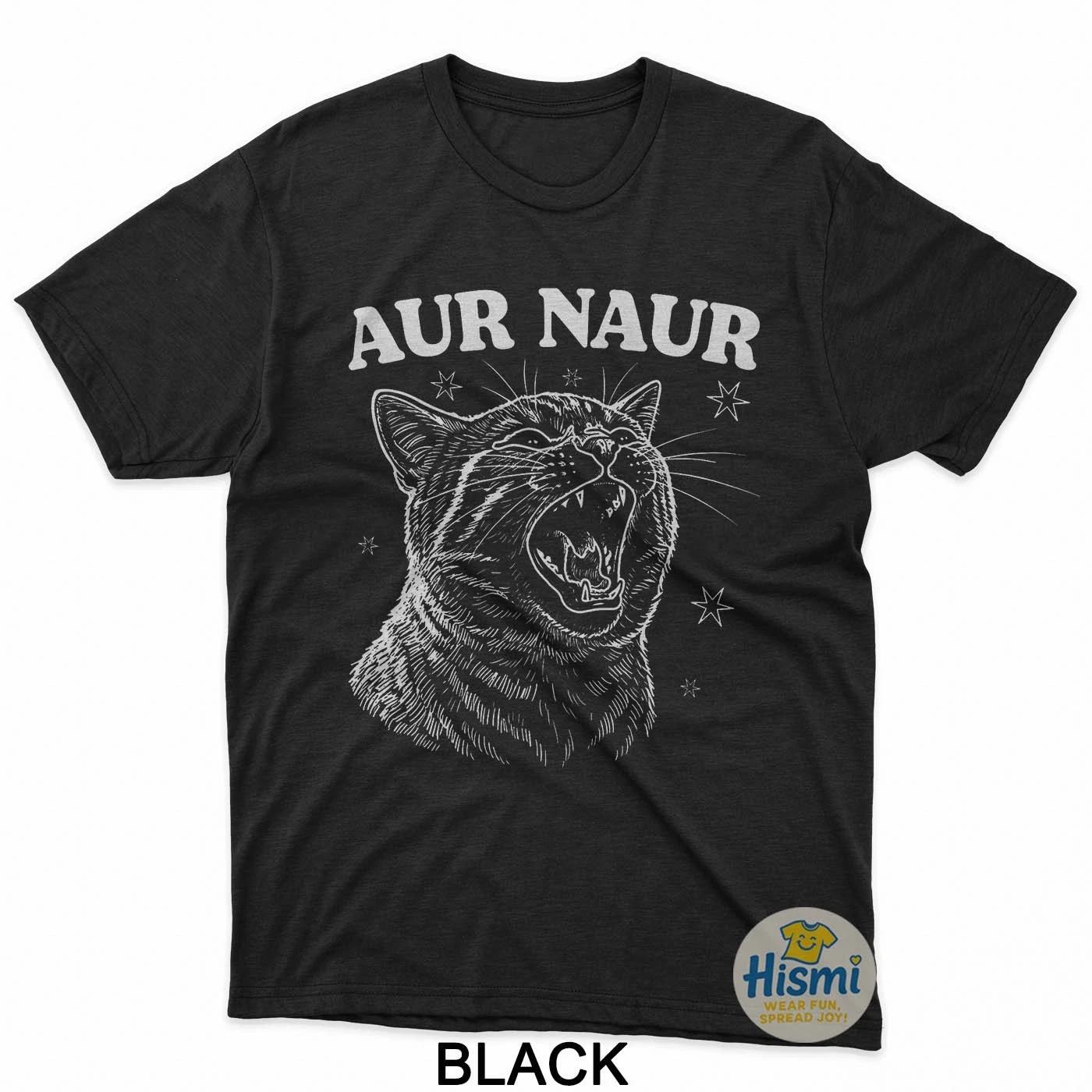 Aur Naur Cat Retro Funny Oh No Surprised Cat Animal Lover T-Shirt L
