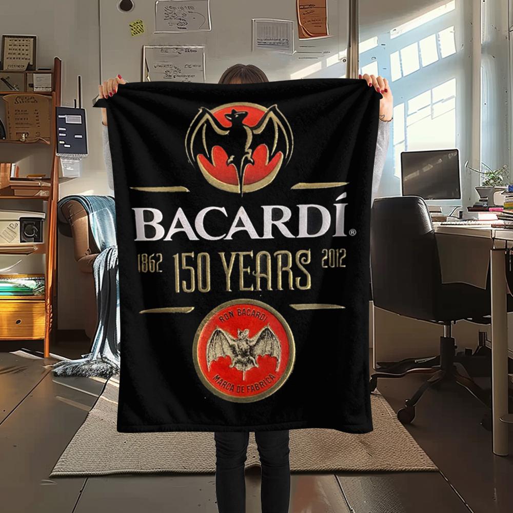 1 Stück Bacardi-Print Flanelldecke, Hohe Qualität, Bequem für alle Jahreszeiten, Heimdekoration, Wärme und Komfort, Perfekt für Weihnachtsgeschenke
