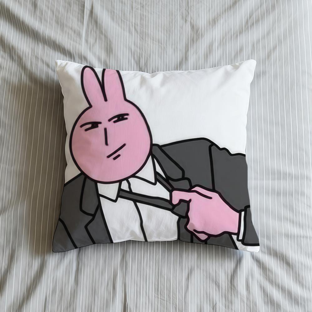 

Cushion Soft Funny Case Sofa Living Room Home Comfort Anime Office F-Friend Rabbit Decor Cartoon Protective Pink Pillow Covers 30cmx30cm