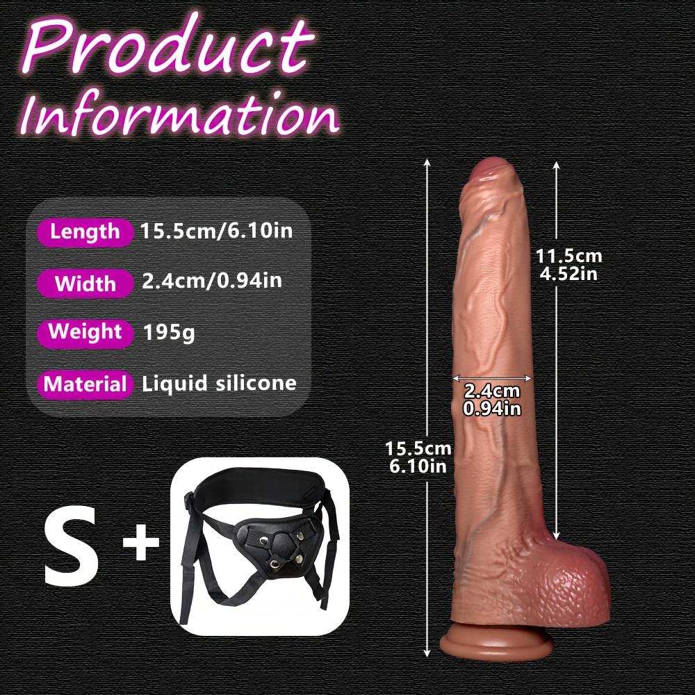 Strap-On Realistic Foreskin Dildo with Suction Cup–Liquid Silicone Huge Artificial Penis Harness,5 Sizes for Beginners To Advanced Players,Real Touch