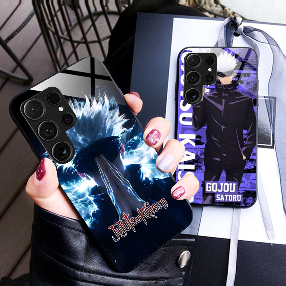 Coque de téléphone Satoru Gojo Jujutsu Kaisen pour Samsung Galaxy S26 S25 S24 S23 S22 S21 S20 Note20 Plus FE Ultra Housse Colorée en Verre