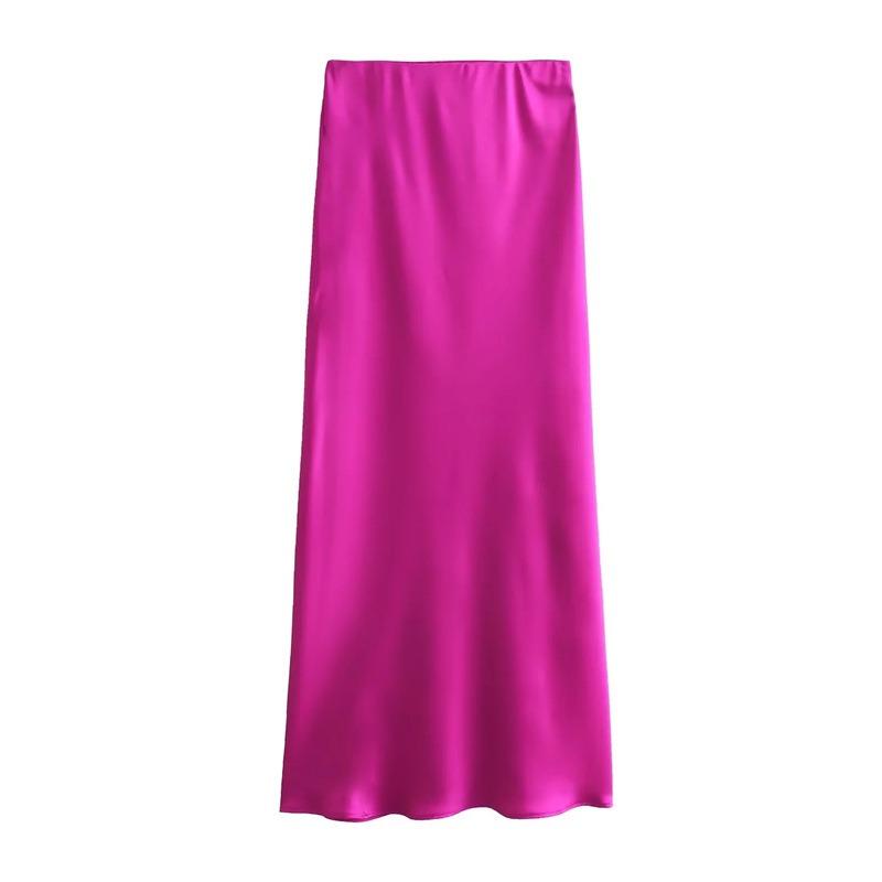 Sommer Neue Mode Hohe Taille frauen Satin Röcke Elegante Solide EINE Linie Lose Lange Rock für Frauen Vintage Slim Fit büro Damen Rock 25959