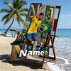Personalisierbares Neymar Jr Strandtuch mit individuellem Namen, für Reise Camping Strandparty Heimdeko, Geburtstagsgeschenk für Familie & Freunde