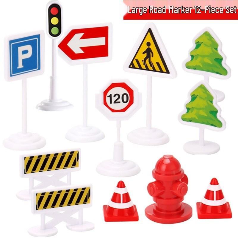 DIY Kindergarten Track Car Toy with Traffic Stickers
