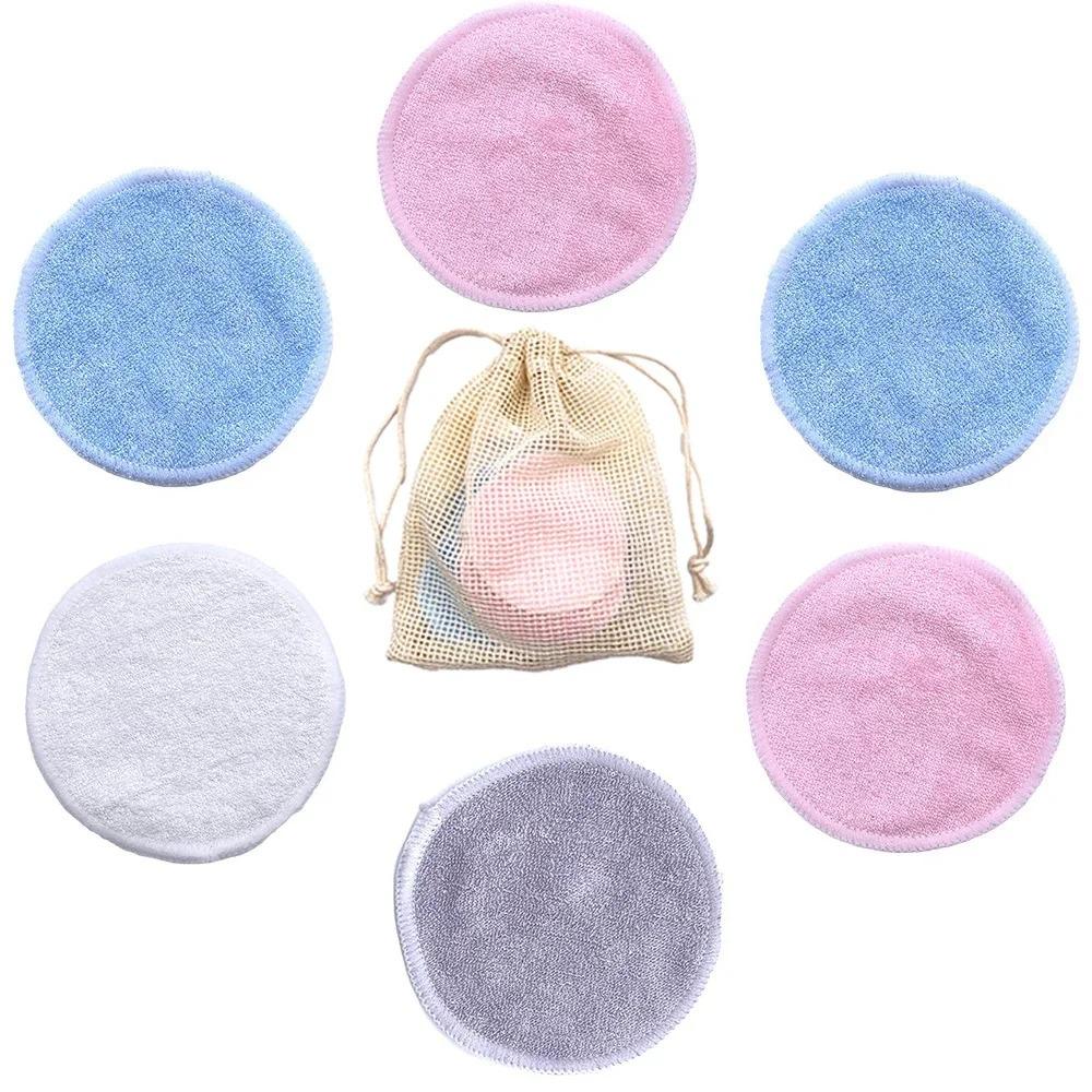 10PC Reusable Makeup Remover Pads Washable Round Bamboo Make Up Pads Cloth Nursing Pads Skin Cleaning SkinCare Tools