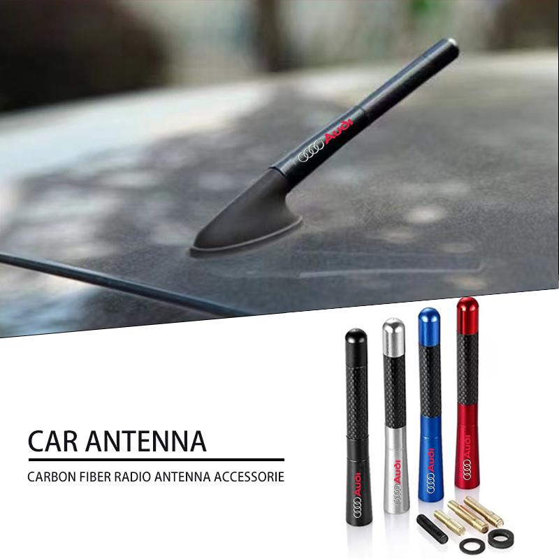 12cm Car Delicate Carbon Fiber Short Antenna Radio Auto Accessories for Audi C5 C6 C7 A4 B6 B8 B7 A6 A3 A5 Q3 Q5 Q7 8P S3 S5 S4 S2 S6 RS3 RS4 RS5 RS6
