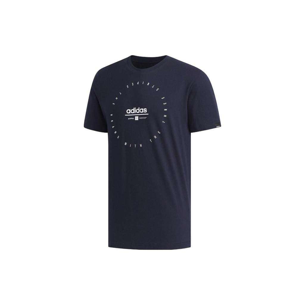 Adidas T Shirts Men's Blue Crew Neck Moderate Straight Fit FM6219