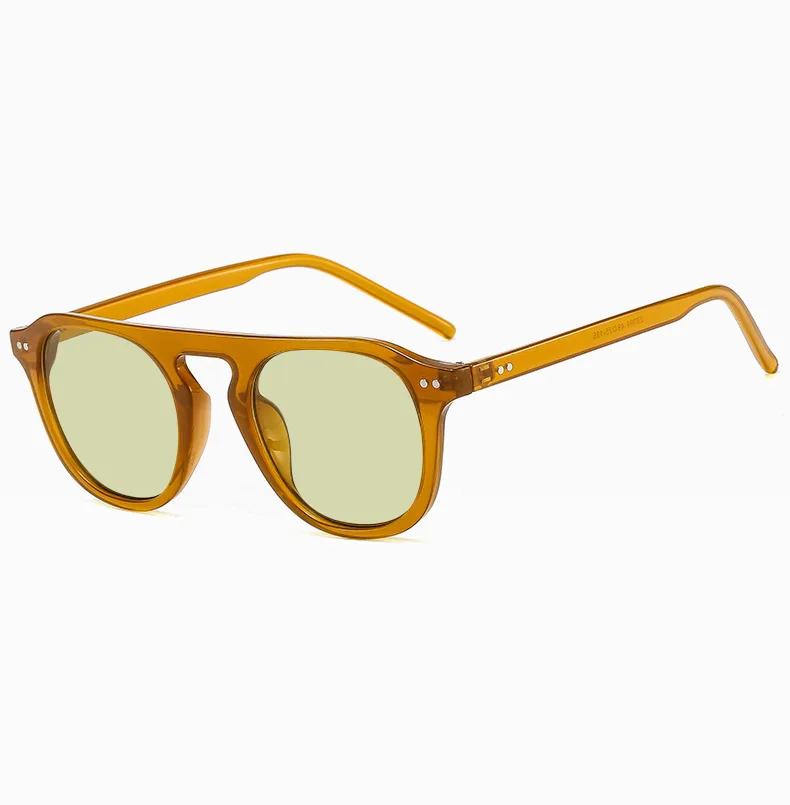 Popolari Moda Rotondi Occhiali da Sole da Donna Primavera Estate Luminosi Vacanza Spiaggia Vintage Unghie di Riso Occhiali Hip Hop Decorativi