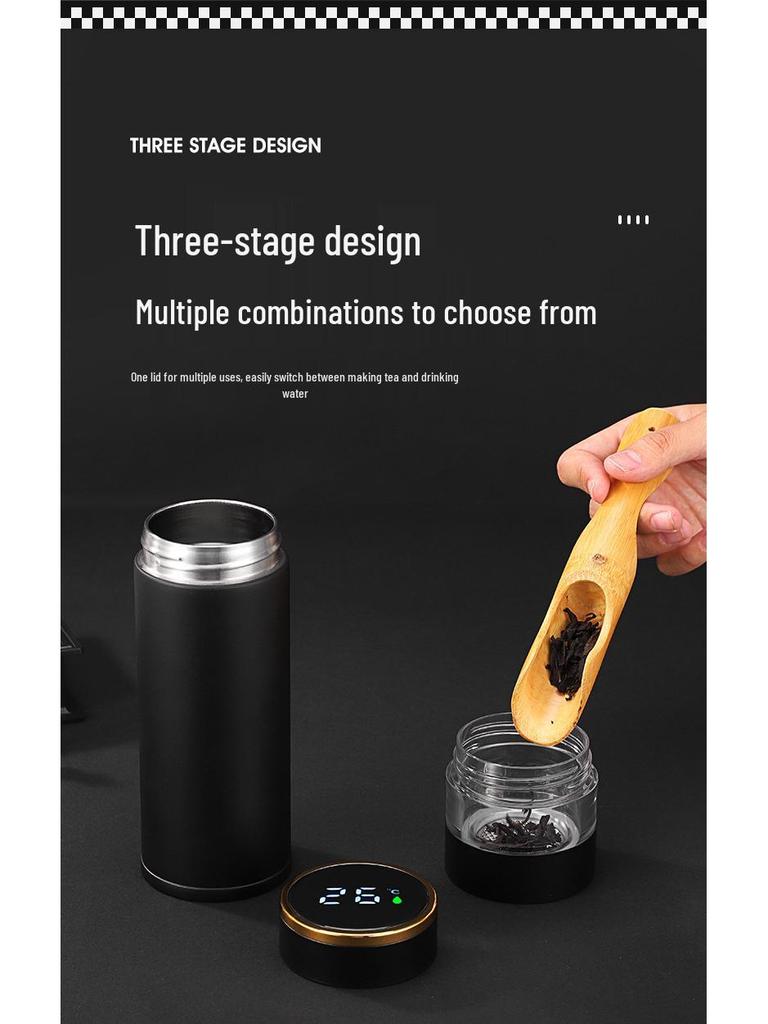 Tazza termica in acciaio inossidabile 316 con display intelligente della temperatura e infusore per tè – Regalo aziendale ideale