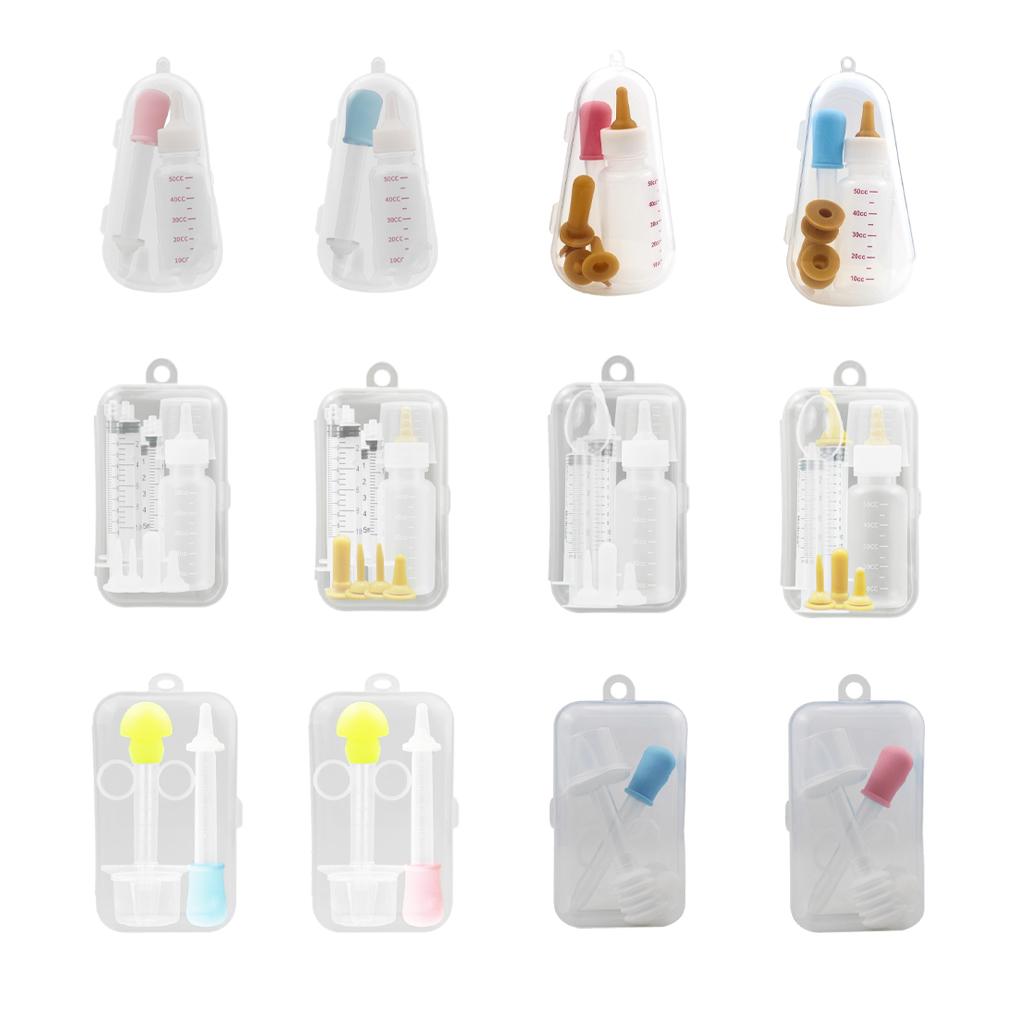 Silikon-Nurse-Set für Haustiere, Fütterungsflaschen, wasserdicht, Ersatz-Futternippel für Haustiere, Stillspritzen für Kaninchen