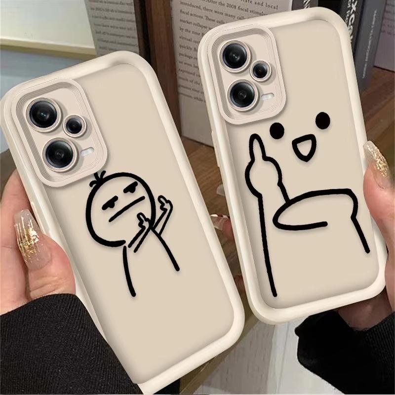 Cartoon Funny Despise Gesture Phone Case For Redmi Note 13 12 Pro Plus 5G 13 12 Pro 4G 5G 11 10 Pro 12S 11S 10S Redmi 13C 12 5G