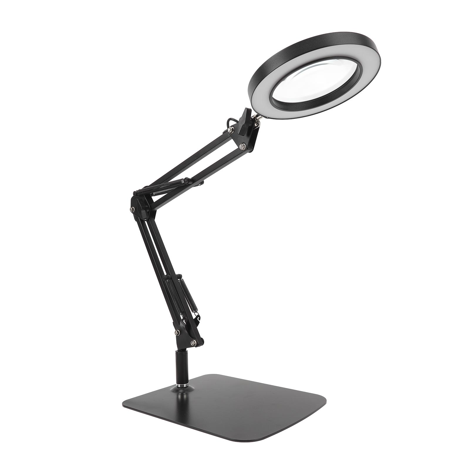 

5X Лампа-лупа з підсвічуванням 2 в 1 Настільна лампа-лупа з поворотним кронштейном зі струбциною 360 градусів