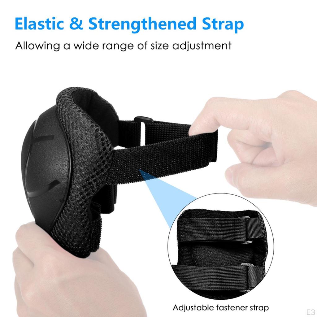 Adjustable Protective Gear Set for 3-9 Years Old Kids, Knee Pads, Elbow Pads Wrist Protectors