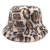 Women S Leopard Print Bucket Hat Winter Thick Warm Stylish Casual