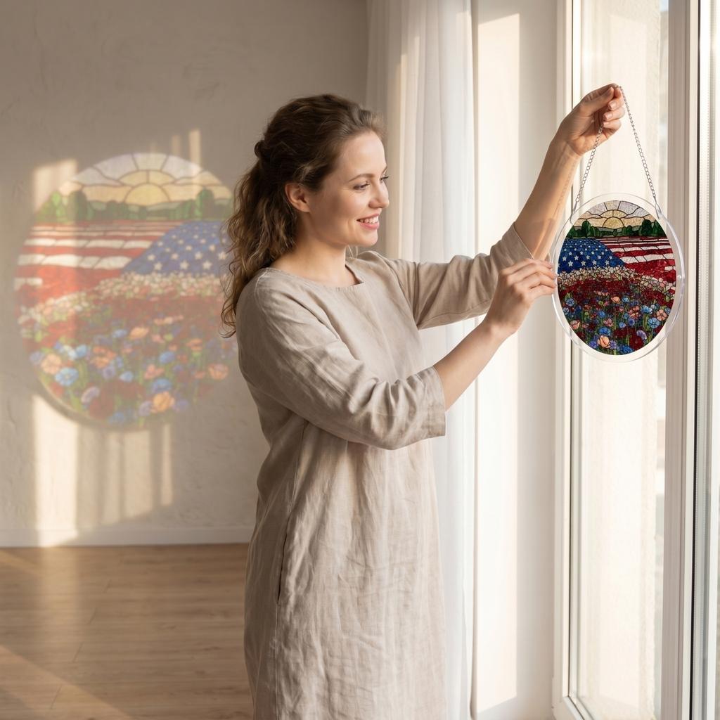 Acrylic Puzzle Window Hanging, Colorful Sunrise Sun Catchers Panel SunCatchers Puzzles Decor For Birthday Women, Men, Wife, Aunt, And Mom