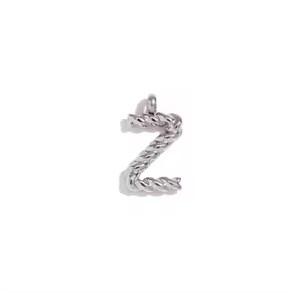 MamacitaSlay 316L Stainless Steel Mini Twisted 26 Initial Letters Charms DIY Necklace Bracelet Earrings Silver Color Accessories