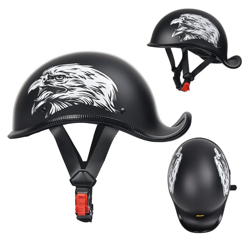 3C Certified Retro Motorcycle Half Helmet Men Women Lightweight Cruiser ABS Flip-Up Style M Head Circumference 55-56 cm