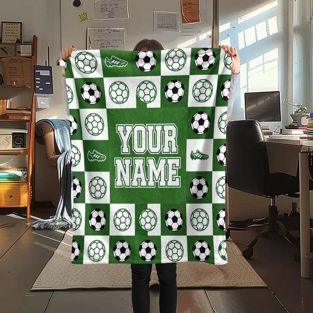Custom Name Multi Sport Graphic Flannel Blanket, High Quality Comfortable for All Seasons, Home Decor, Warmth and Comfort