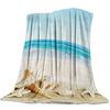 Beach Shells Landscape 3D Printed Throw Blanket Bedspread Flannel Home Blanket Plush Soft Comfortable Home Decor Blanket King